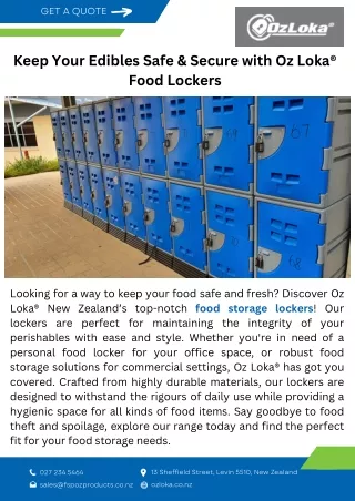 Keep Your Edibles Safe & Secure with Oz Loka® Food Lockers