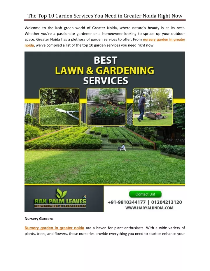 the top 10 garden services you need in greater