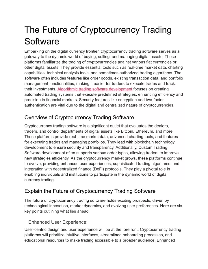 the future of cryptocurrency trading software