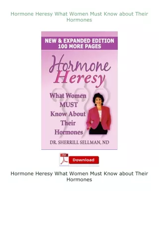 free read (✔️pdf❤️) Hormone Heresy What Women Must Know about Their Hormones