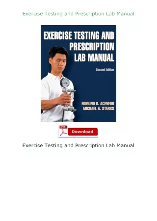 ✔️READ ❤️Online Exercise Testing and Prescription Lab Manual