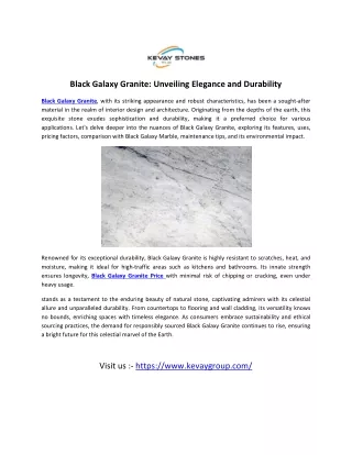 Discover the Elegance of Black Galaxy Granite