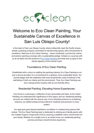 Eco-Clean Painting