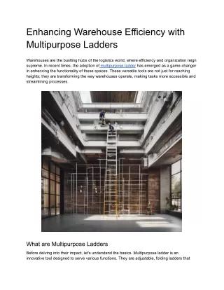 Enhancing Warehouse Efficiency with Multipurpose Ladder