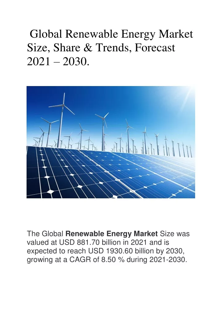 global renewable energy market size share trends
