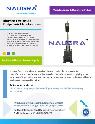 Bitumen Testing Lab Equipments Manufacturers