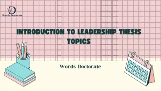 Leadership Thesis Topics in Phoenix,USA-PPT