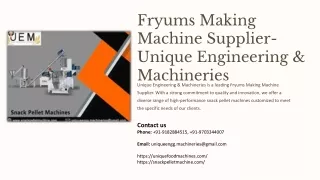 Snack Pellet Machine Manufacturer, Fryums Making Machine, Automatic Snacks Pelle