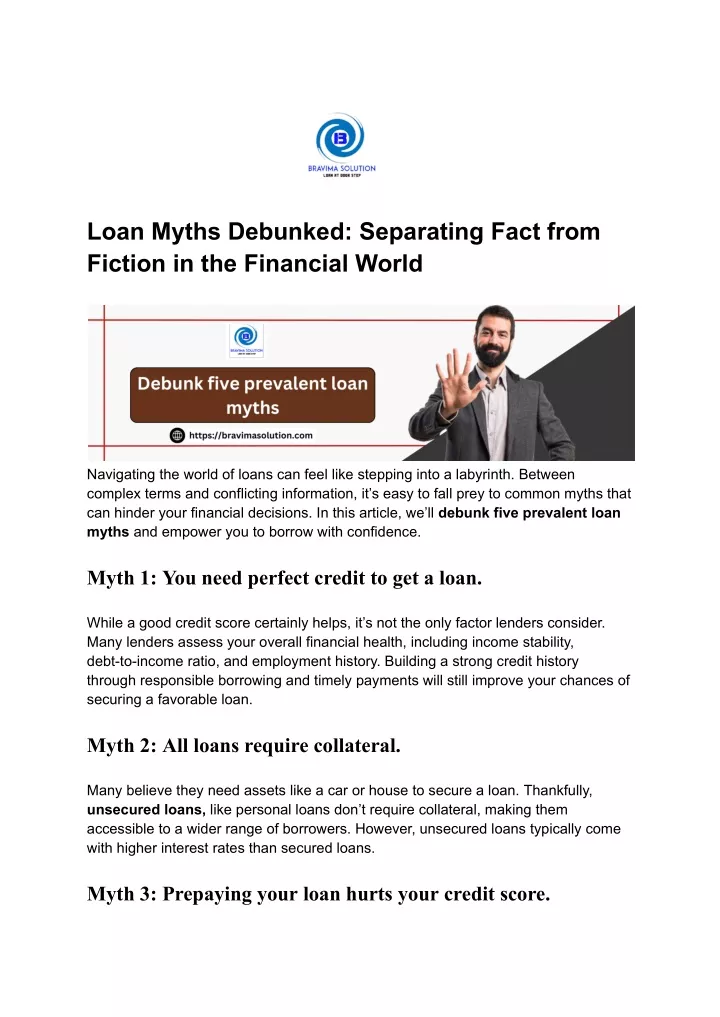 loan myths debunked separating fact from fiction