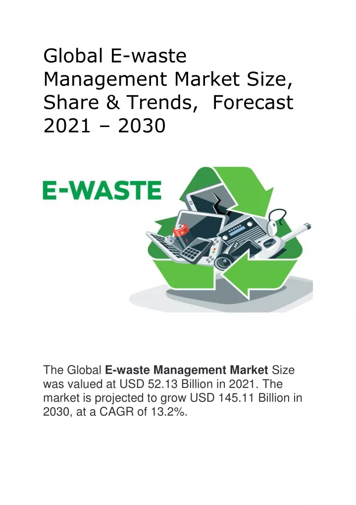 global e waste management market size share