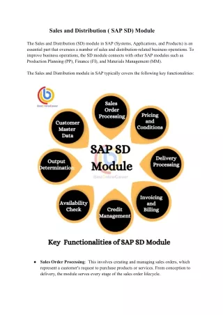 Sales and Distribution ( SAP SD) Module