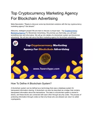 top cryptocurrency marketing agency
