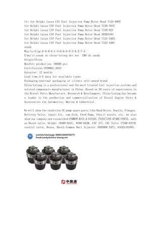 fit for delphi lucas cav fuel injection pump