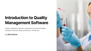 Quality Management Software for Lifesciences