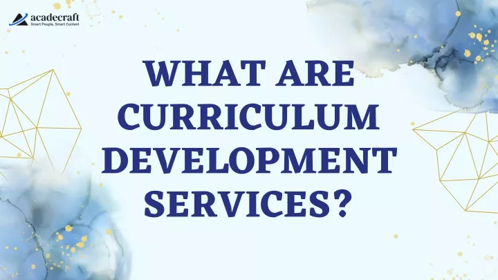 what are curriculum development services