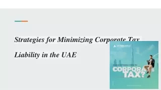 Strategies for Minimizing Corporate Tax Liability in the UAE