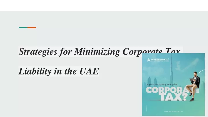 strategies for minimizing corporate tax liability in the uae