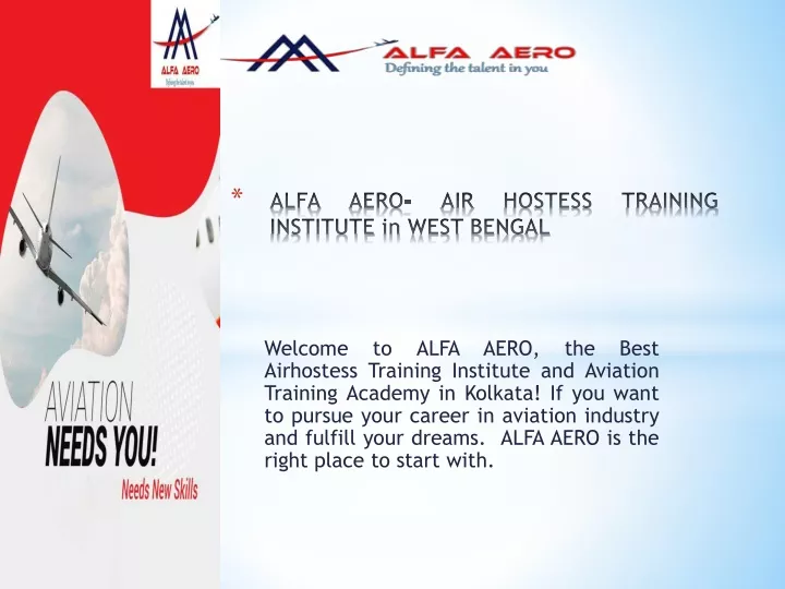alfa aero air hostess training institute in west bengal