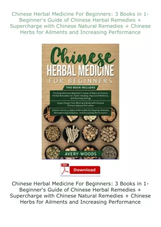 Ebook❤(download)⚡ Chinese Herbal Medicine For Beginners: 3 Books in 1-Beginner's Guide of Chinese Herbal Remed