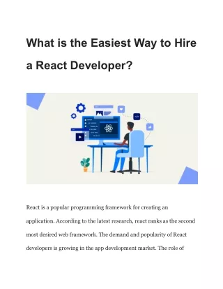 What is the Easiest Way to Hire a React Developer?