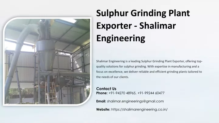 sulphur grinding plant exporter shalimar