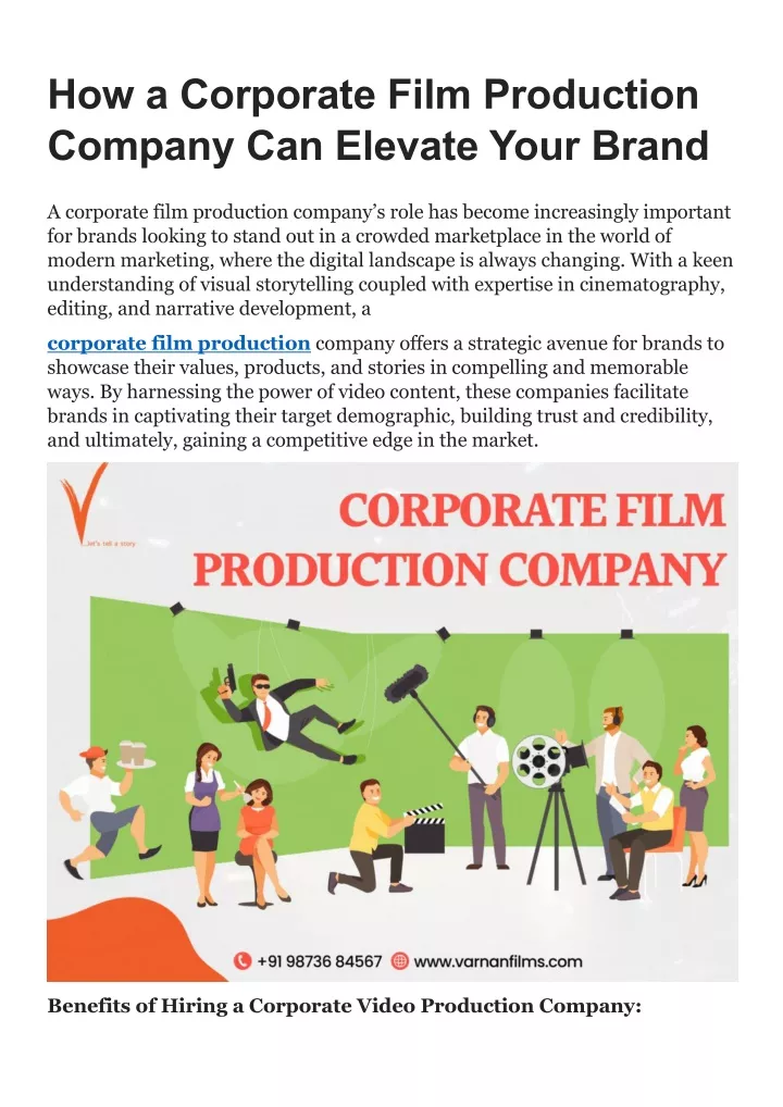 how a corporate film production company