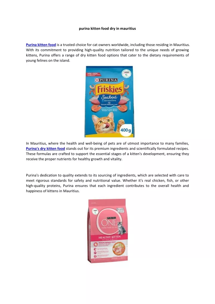 purina kitten food dry in mauritius