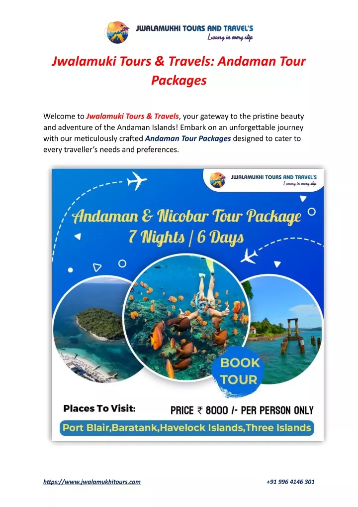 jwalamuki tours travels andaman tour packages