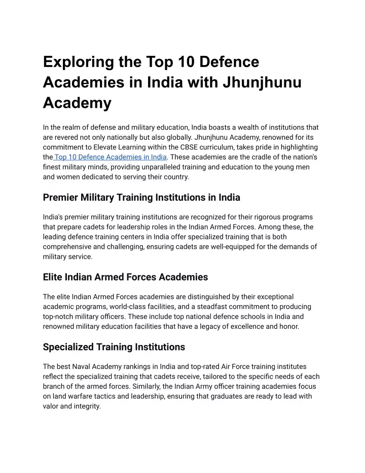 exploring the top 10 defence academies in india