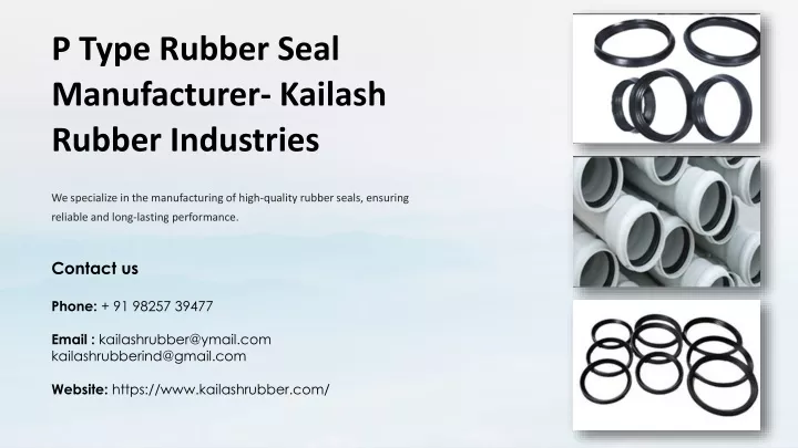 p type rubber seal manufacturer kailash rubber