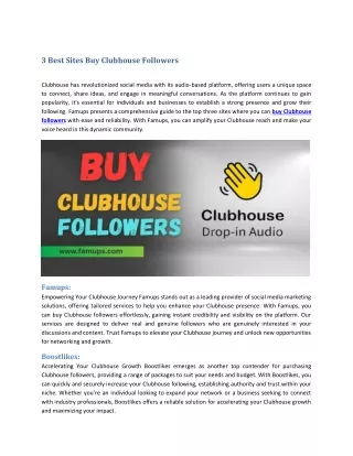 3 Best Sites Buy Clubhouse Followers