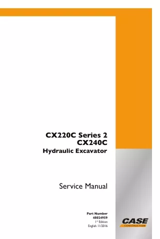 CASE CX240C Hydraulic Excavator Service Repair Manual