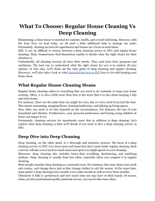 What To Choose_ Regular House Cleaning Vs Deep Cleaning
