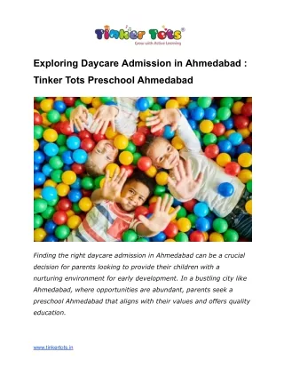 Daycare Admission in Ahmedabad