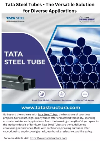 tata steel tubes the versatile solution