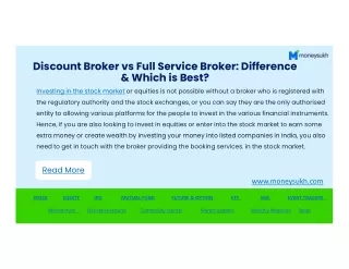Discount Broker vs Full Service Broker