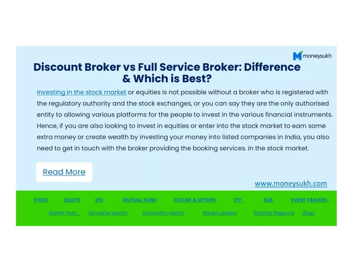 discount broker vs full service broker difference