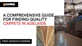 A Comprehensive Guide for Finding Quality Carpets in Adelaide