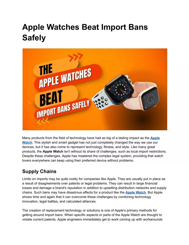 apple watches beat import bans safely