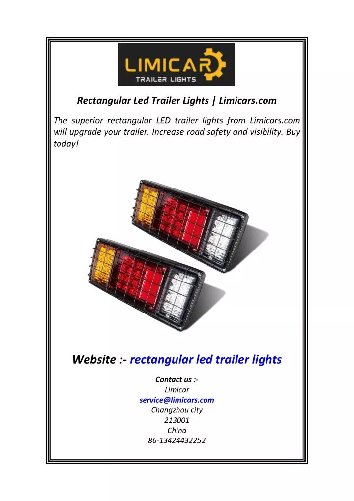 rectangular led trailer lights limicars com