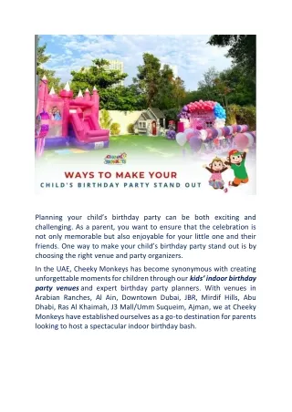 Cheeky Monkeys | Where Birthday Dreams Come True with Indoor and Outdoor Party P