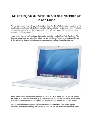 Maximizing Value: Where to Sell Your MacBook Air in San Bruno
