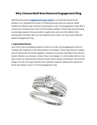 Why Choose Multi Row Diamond Engagement Ring