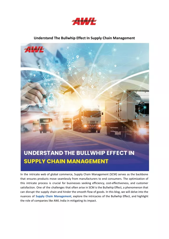 understand the bullwhip effect in supply chain