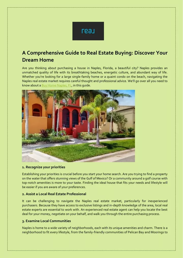 a comprehensive guide to real estate buying