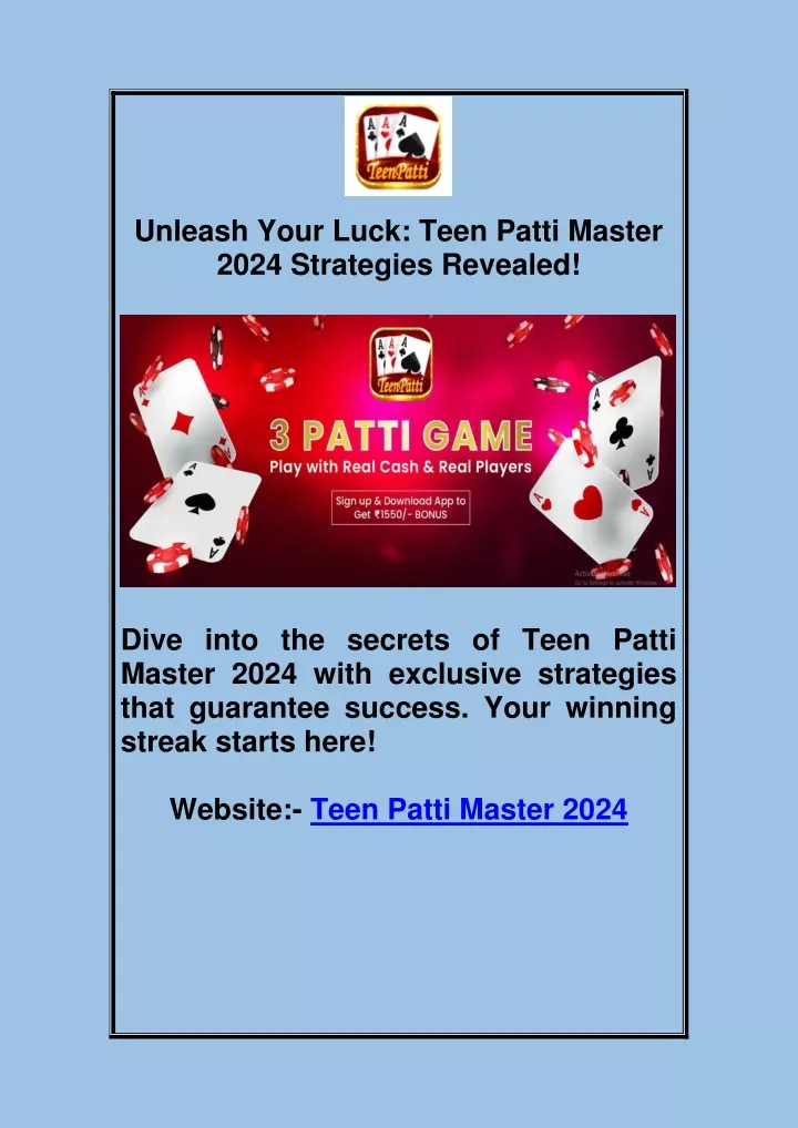 unleash your luck teen patti master 2024