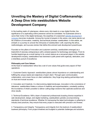 Unveiling the Mastery of Digital Craftsmanship_ A Deep Dive into xwebbuilders Website Development Company