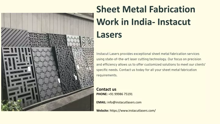 sheet metal fabrication work in india instacut