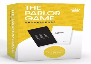 ❤ PDF Read Online ❤ William Shakespeare the Parlor Game: A Literature-Inspired Party in a