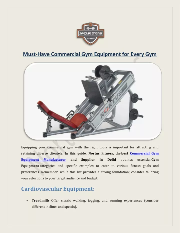 must have commercial gym equipment for every gym